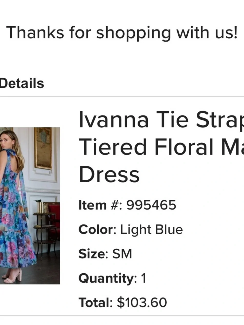 Francesca's Collections Ivanna Blue Floral Maxi Dress - Picture 4 of 5